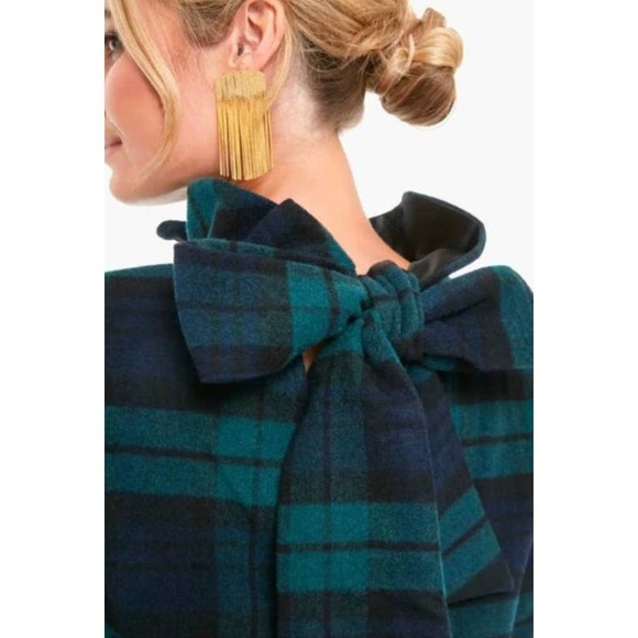 NEW Tuckernuck Blackwatch Daphne Dress Green Blue Plaid Womens Small Wool Tartan - Picture 9 of 10